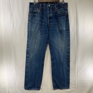 Levi's 501 Original Fit Jeans Mens 36x33 (34x30) Medium Blue Button Fly Straight